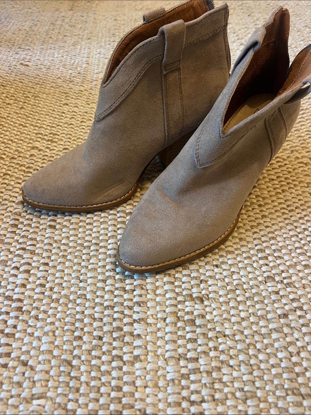 Taupe Suede Women’s Ankle Booties